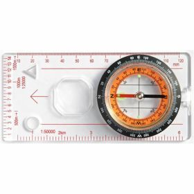 Portable Compass With Ruler Scale For Scout Hiking Camping Boating: Professional Magnifying Compass