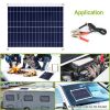 Outdoor Solar Panel 12V 25W Car Battery Charger IP68 Waterproof w/ 3.0A Dual USB Charging Clip Line