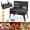 Portable Charcoal Grill Foldable BBQ Suitcase Grill Shelf For Outdoor Camping Picnics