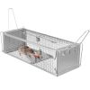 Dual Door Rat Trap Cage Humane Live Rodent Dense Mesh Trap Cage Zinc Electroplating Mice Mouse Control Bait Catch with 2 Detachable U Shaped Rod