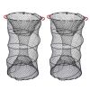 2Pcs Crab Trap Bait Nets Shrimp Prawn Crayfish Lobster Bait Fishing Pot Cage Basket 22x11.8in