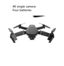 E88 Drone Photography Of High-definition Folding Four Axis (Option: Black-4K single camera-Four batteries)