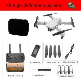 E88 Drone Photography Of High-definition Folding Four Axis (Option: Grey-4K dual camera-One Battery)