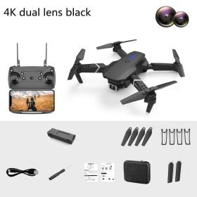 Dual-Lens Folding Drone Fixed-Height Four-Axis Aerial Photography Remote Control (Option: Black-4K dual lens-3 battery)