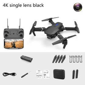 Dual-Lens Folding Drone Fixed-Height Four-Axis Aerial Photography Remote Control (Option: Black-4k-3 battery)