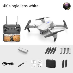 Dual-Lens Folding Drone Fixed-Height Four-Axis Aerial Photography Remote Control (Option: White-4k-1 battery)