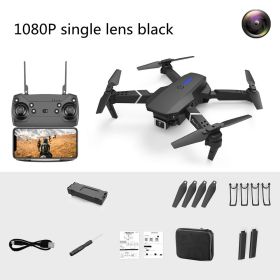 Dual-Lens Folding Drone Fixed-Height Four-Axis Aerial Photography Remote Control (Option: Black-1080p-3 battery)