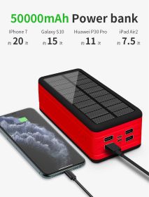 Large Capacity Solar Wireless Power Bank (Option: Black Blue-40000 MA Wireless Charger)