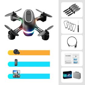 Mini Aerial Photography Gradient LED Remote Control Plane (Option: Black-Single power-720p)