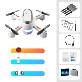 Mini Aerial Photography Gradient LED Remote Control Plane (Option: White-Sanden-Standard version)