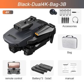 4K High-definition Aerial Photography Aircraft Obstacle Avoidance Remote Control (Option: Black Dual4K Bag 3B)