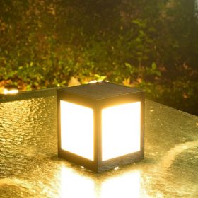 Solar Outdoor Column Head Lamp (Option: Large warm light)