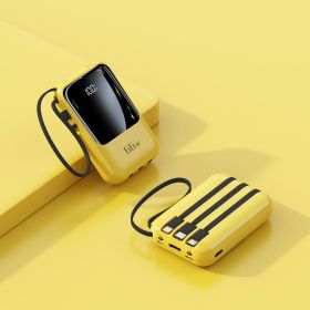 Large Capacity 20000MA Mini Comes With Four-wire Power Bank PD66w Super Fast Charge Mobile Power Supply (Option: Yellow-5000 MA)