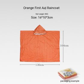 Portable Outdoor Disaster Relief Tent Camping Temporary Simple Sleeping Bag Warm Emergency Blanket (Option: Raincoat Orange-Single)