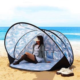 Full-automatic Folding Shelter Tent For The Beach (Option: Maple leaves-No Tide cushion)