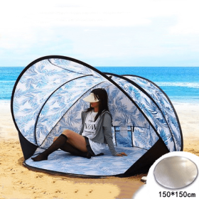 Full-automatic Folding Shelter Tent For The Beach (Option: Maple leaves-Tide cushion)