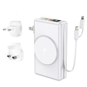 Cable Power Bank 20000 MA Large Capacity (Option: White-US EU set-20000mah)