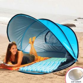 Full-automatic Folding Shelter Tent For The Beach (Option: Blue-Tide cushion)