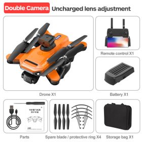 High Definition Aerial Shot Of Quadcopter With 8K Electric Modulation Lens (Option: Orange double shot-Three battery plate)