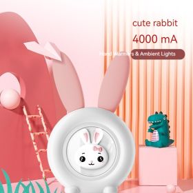 Power Bank Two-in-one Cartoon Mini Heating Pad (Option: Adorable Rabbit White)