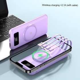 66W Comes With 3 Wires Super Fast Charge 20000mAh Power Bank Large Capacity Mobile Power (Option: Purple B-20000mAh)