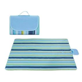 Outdoor Moisture-proof Portable Camping, Picnic, Beach Mat (Option: Blue stripe-150x200cm)