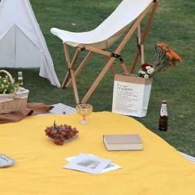 Picnic Mat  With Picnic New Fashion Leather Handle (Option: Yellow-150x200cm)