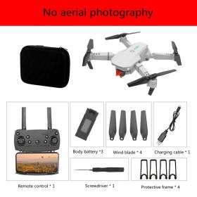 E88 Drone Photography Of High-definition Folding Four Axis (Option: Grey-No aerial photography-Three Battery)