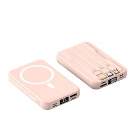 Comes With Wire Charging Treasure Magnetic Suction Wireless Charge 10000 MA (Color: Pink)