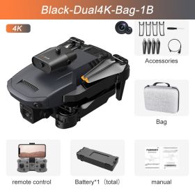 4K High-definition Aerial Photography Aircraft Obstacle Avoidance Remote Control (Option: Black Dual4K Bag 1B)