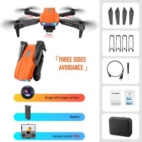 4K Dual Camera Remote Control Three-sided Obstacle Avoidance Drone (Option: Obstacle avoidance orange-Standard single battery)