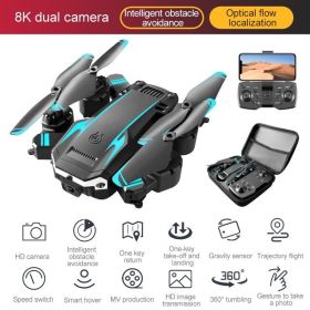 High Definition 8K Folding Intelligent Obstacle Avoidance Drone (Option: Black dual camera-Single battery)