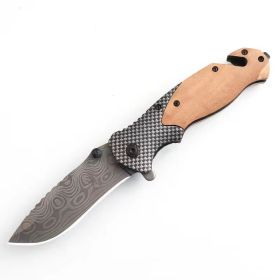 Outdoor Folding High Hardness Sharp Camping Multi-function Knife (Option: Laser Damascus pattern)