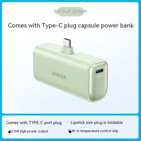 Capsule Power Bank Small Portable Mobile Power Pack C Plug (Option: Green-5000 MA)