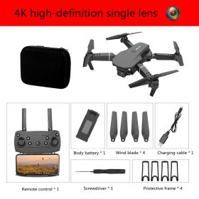 E88 Drone Photography Of High-definition Folding Four Axis (Option: Black-4K single camera-One Battery)