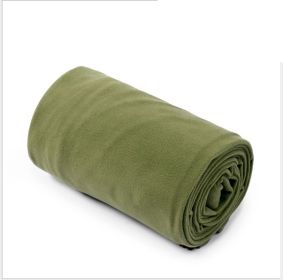 Portable Ultra-light Polar Fleece Sleeping Bag Outdoor Camping (Color: Green)