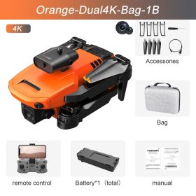 4K High-definition Aerial Photography Aircraft Obstacle Avoidance Remote Control (Option: Orange Dual4K Bag 1B)