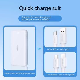 Super Large Capacity Mobile Power Supply 20000 MA Power Bank (Option: Usb Dual C Cable Package-20000 MA)