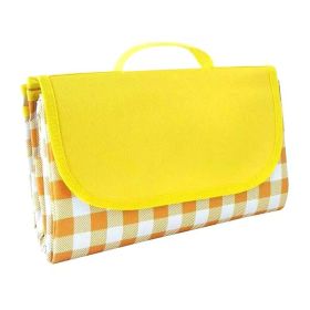 Outdoor Moisture-proof Portable Camping, Picnic, Beach Mat (Option: Yellow check-150x200cm)