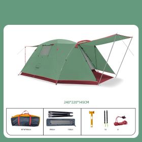 3Person Outdoor Camping Space Folding And Thickening Tent Rain And Sun Proof Outdoor (Option: Green-Tent)