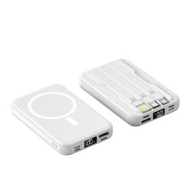 Comes With Wire Charging Treasure Magnetic Suction Wireless Charge 10000 MA (Color: White)