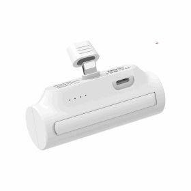 Mini Capsule Charging Treasure Tail Plug Portable (Option: White Apple interface)