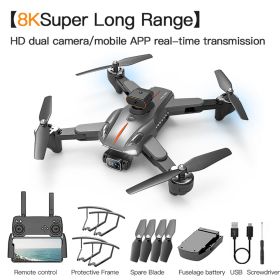 P11 Drone GPS Automatic Return 8K Aerial Photography UAV Four Sided Obstacle Avoidance Remote Control  Toy (Option: Grey-Triple)