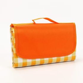 Outdoor Moisture-proof Portable Camping, Picnic, Beach Mat (Option: Orange lattice-150x200cm)