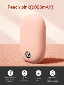 Portable Two-in-one Hand Warmer USB Power Bank (Option: Peach Pink-6000mAh)