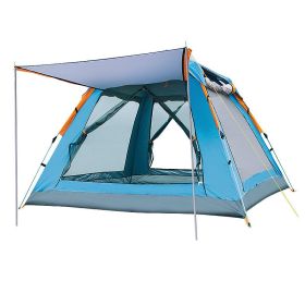 Fully Automatic Speed Camping Tent Rain Proof Multi Person (Option: Upgraded silver glue blue-Tents and tide MATS)