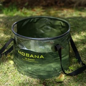 30L Outdoor folding bucket camping  portable barbecue dishwashing bucket telescopic fishing bucket (select: Outdoor folding bucket-green)