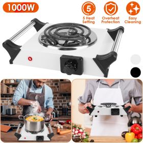 1000W Electric Single Burner Portable Coil Heating Hot Plate Stove Countertop RV Hotplate with 5 Temperature Adjustments Portable Handles (Type: Single)