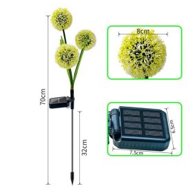 Solar Garden Simulation Dandelion Onion Ball Ground Lamp (Option: Double Pack-Three To Head 36LED)