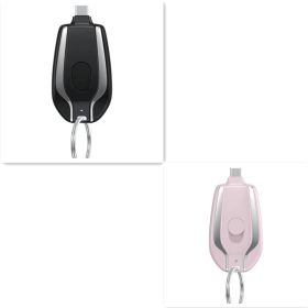 Keyring Charging Bank Wireless Portable 1500 Mah Emergency Power Supply Telescopic Small Mobile Power Supply (Option: Set2-Typec)